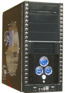 パソコン PCパーツ PCケース 3連アナログメーター付ケース AMO Air-9019シリーズ